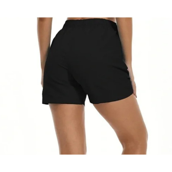 Women's Swim Board Shorts with Zippered Pockets Black NWT Size 2XL - Picture 3 of 9